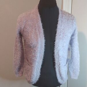 Design History Girls Teea Feather Yarn Cardigan Large NWT Light Purple